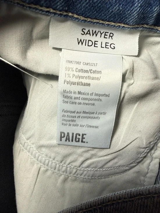 NWT PAIGE Sawyer Wide Leg Jeans Women’s Size 33 Anja Split High Rise $269 - Picture 6 of 9